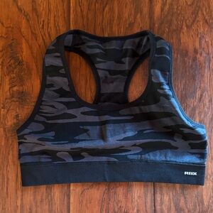 RBX Black and Dark Gray Camouflage Sports Bra